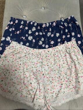 2 Floral Soft Cotton Sleep Shorts